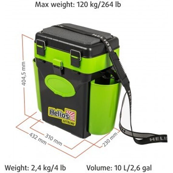 Ящик зимний Helios &quot;FishBox&quot; (10л) зеленый