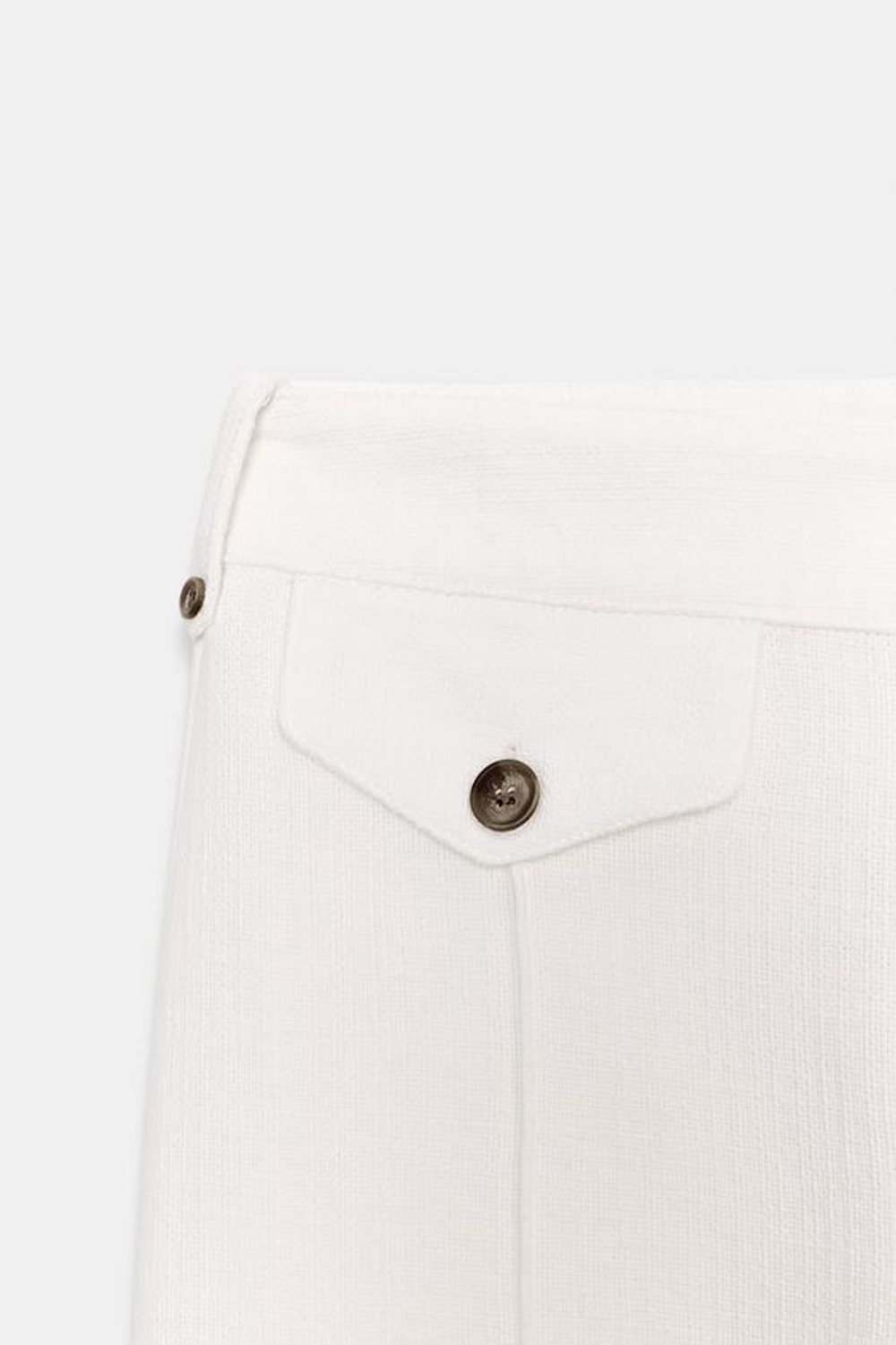 ZARA КЮЛОТЫ ИЗ ТКАНИ В СТИЛЕ РУСТИК, ЭКРЮ