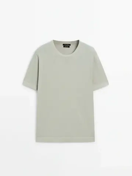 Massimo Dutti Футболка из 100% хлопка, зеленый