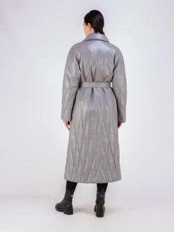 Пальто женское кожаное утепленное длинное Турция