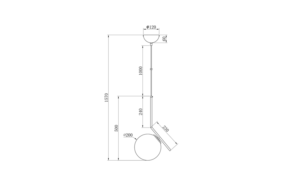 K2GP-825BR-S Светильник потолочный d20*48см