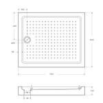 Поддон акриловый 110х90 Cezares TRAY-A-AH-110/90-15-W с сифоном