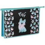 Папка для тетрадей 1 отделение А4 на молнии Спейс, пластик  Corgi