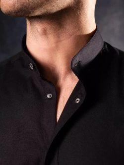 Рубашка с длинным рукавом стойка