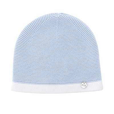 Подарочный набор: плед с кружевом, шапочка и пинетки (Голубой)