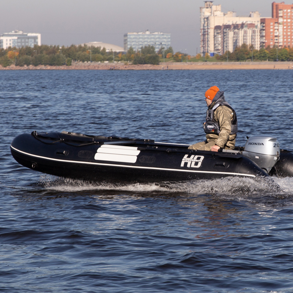 Надувная ПВХ-лодка BADGER Heavy Duty 390 AL, Черный