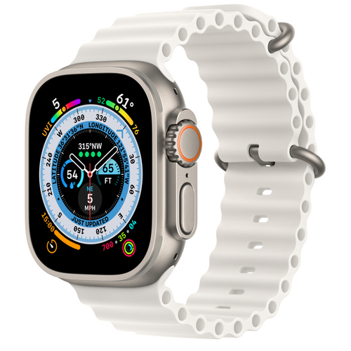Apple Watch Ultra 49 mm Titanium Case with White Ocean Band