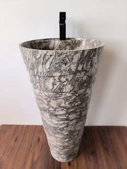 Раковина напольная из мрамора Pedestal Doreng Spiral MN-03221 (45*45*90 см)