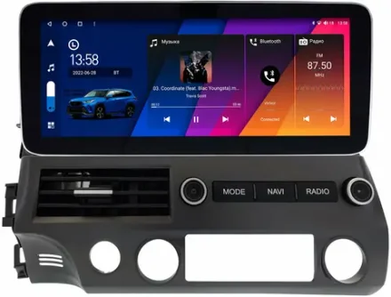 Магнитола Honda Civic 8 4d 2005-2012 седан - Canbox H-Line 2059 монитор 12.3" QLED в стиле MERCEDES на Android 10, ТОП-процессор, CarPlay, 4G SIM-слот