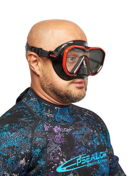 Маска Seac Appeal черно-красная рамка/черный силикон