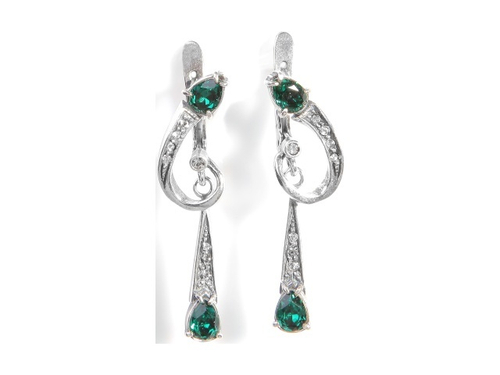 "Гурия" серьги в серебряном покрытии из коллекции "Погода" от Jenavi с английским замком