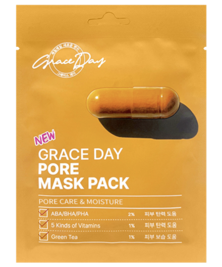 Grace Day Тканевая маска для очищения и сужения пор с кислотами Pore Mask Pack, 27мл, шт