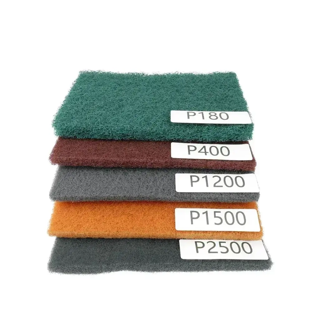 Набор шлифовальный войлок 5шт, P180, P400, P1200, P1500, P2500,115x180мм.,Набор листов нетканых шлифовальных