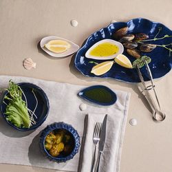 Набор для сервировки Oyster shell синего цвета из коллекции Sea treasures