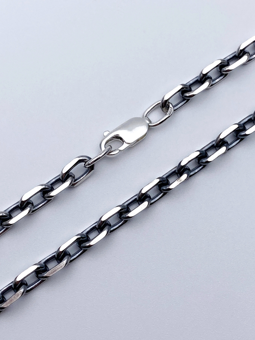 Цепь из серебра/Якорь/Чернение