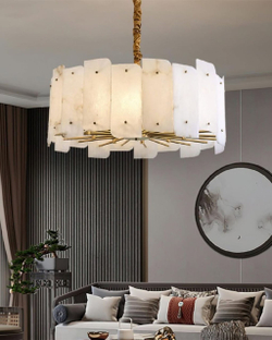 Стильная люстра с каменными пластинами ✨