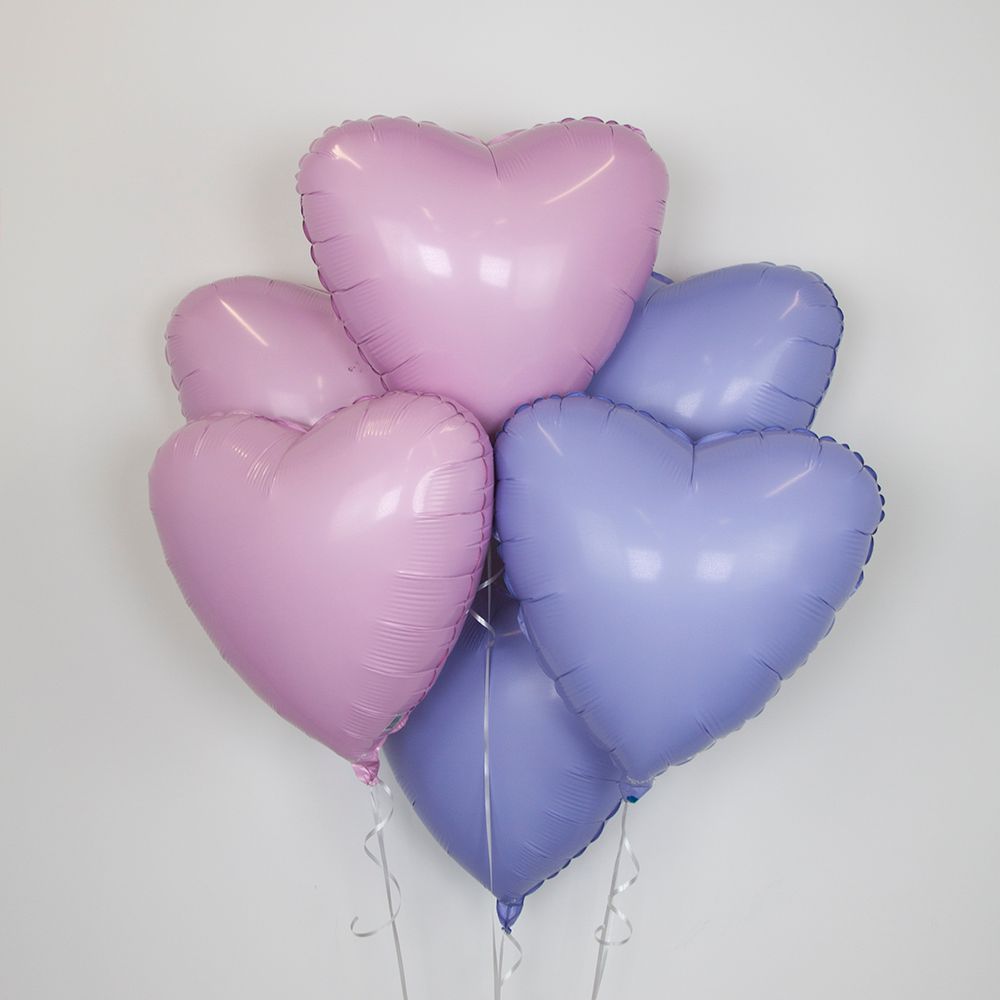 Шар (19''/48 см) Сердце, Лаванда, 1 шт.