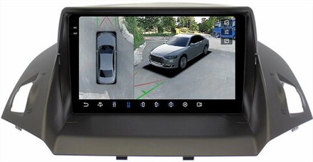 Магнитола для Ford Kuga 2 2012-2019 (без SYNC) - FarCar BX362M-360 монитор 9.5" 2K QLED на Android 13, 6Гб+128Гб, CarPlay, 4G SIM-слот, 4 камеры в комплекте