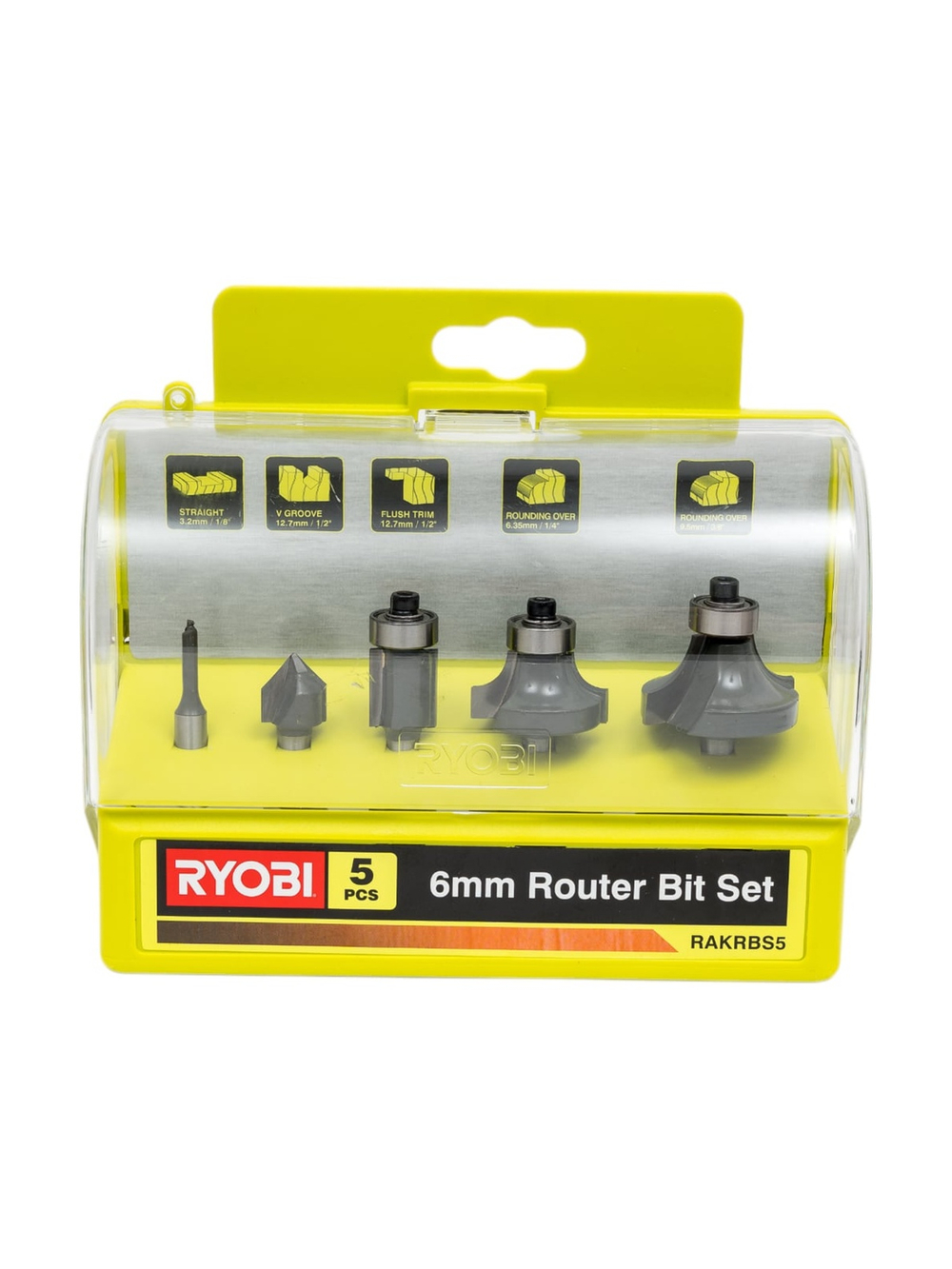 Набор фрез по дереву (5 шт; хвостовик 6 мм) Ryobi RAKRBS5 5132003828