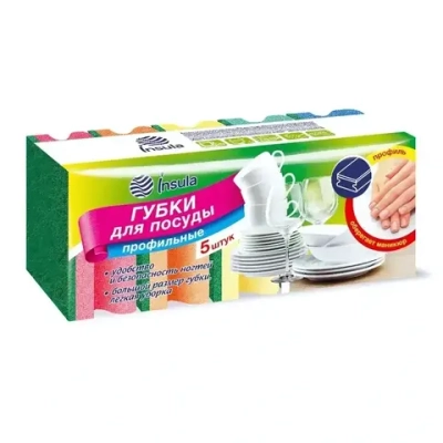 Губка для посуды профильная 5 шт «INSULA «