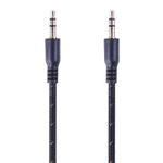 Аудиокабель AUX 3,5мм, 1м, черный, в тканевой оплетке REXANT