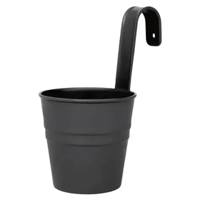 Кашпо-ведро настенное декоративное антрацит 135х250мм