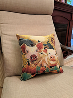 Декоративный гобеленовый чехол для интерьерной подушки На хуторе 38*38