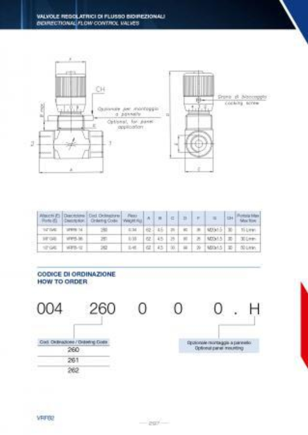 004.260.OOO.H Дроссель двусторонний 1/4"