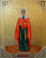 Анна Адрианопольская святая мученица деревянная икона на левкасе