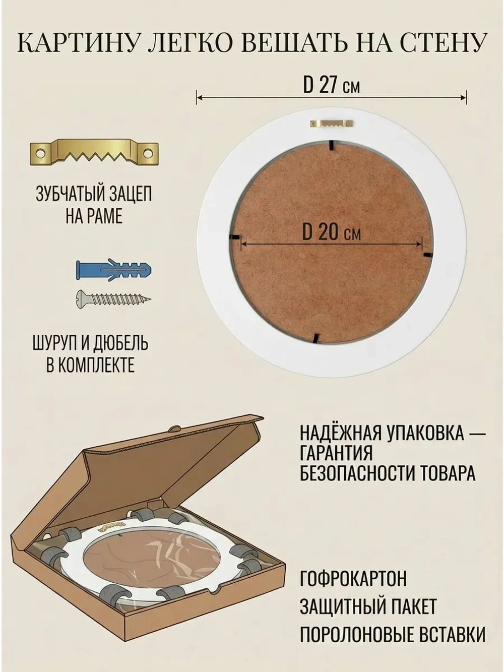 Картина на стену интерьерная на холсте 27 см