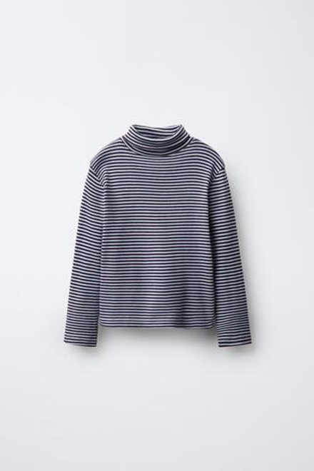 ZARA Х BENSIMON ® ФУТБОЛКА С ВЫСОКИМ ВОРОТНИКОМ, НЕБЕСНО-ГОЛУБОЙ
