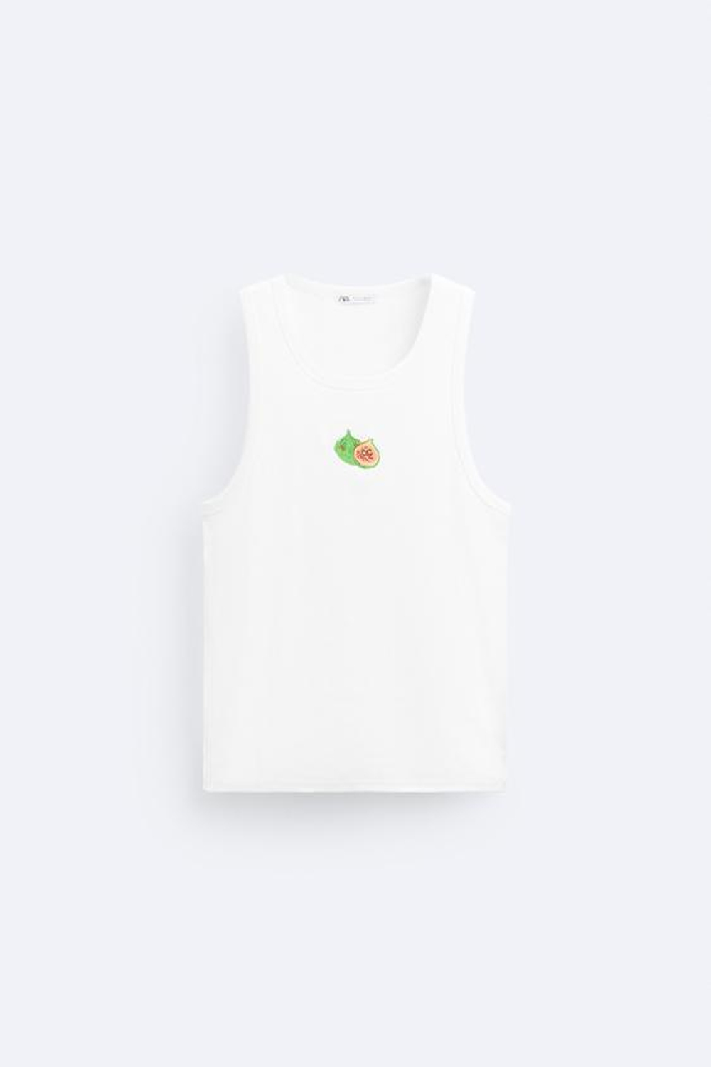 ZARA МАЙКА С КОНТРАСТНОЙ ВЫШИВКОЙ, БЕЛЫЙ