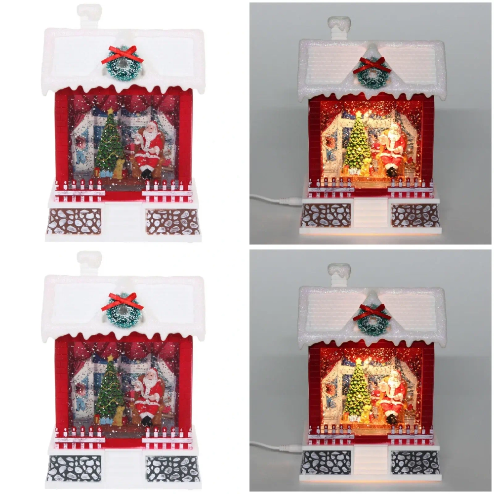 Сувенир с подсветкой «Домик» 13.5*8*19.5 см (питание от USB и батареек)