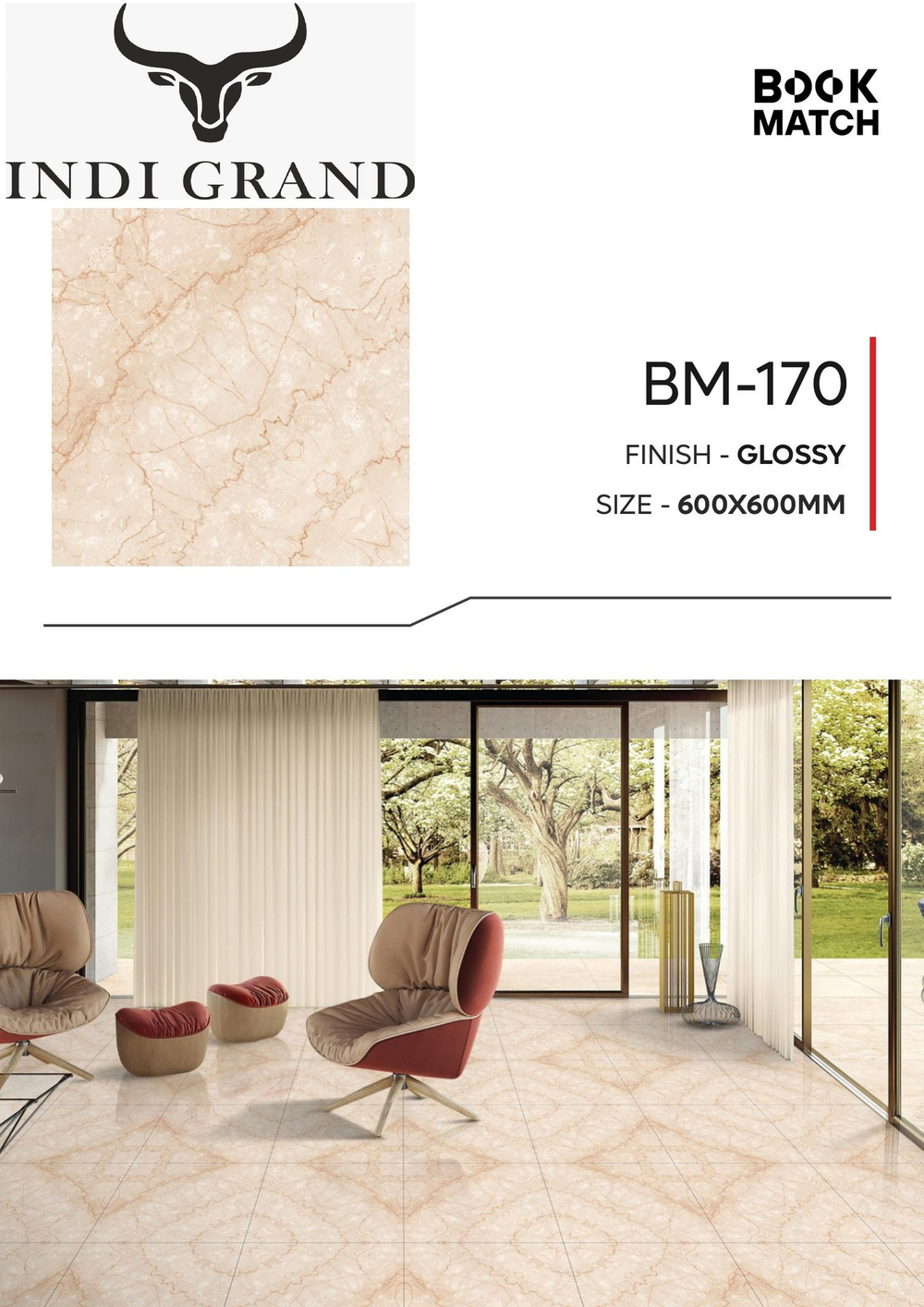 Керамогранит Book Match BM-170 60х60