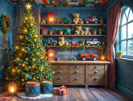 Фотофон "Мастерская дедушки Мороза" арт. ФФ907-50