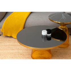 Столик кофейный Berg Odd 75см черный/желтый