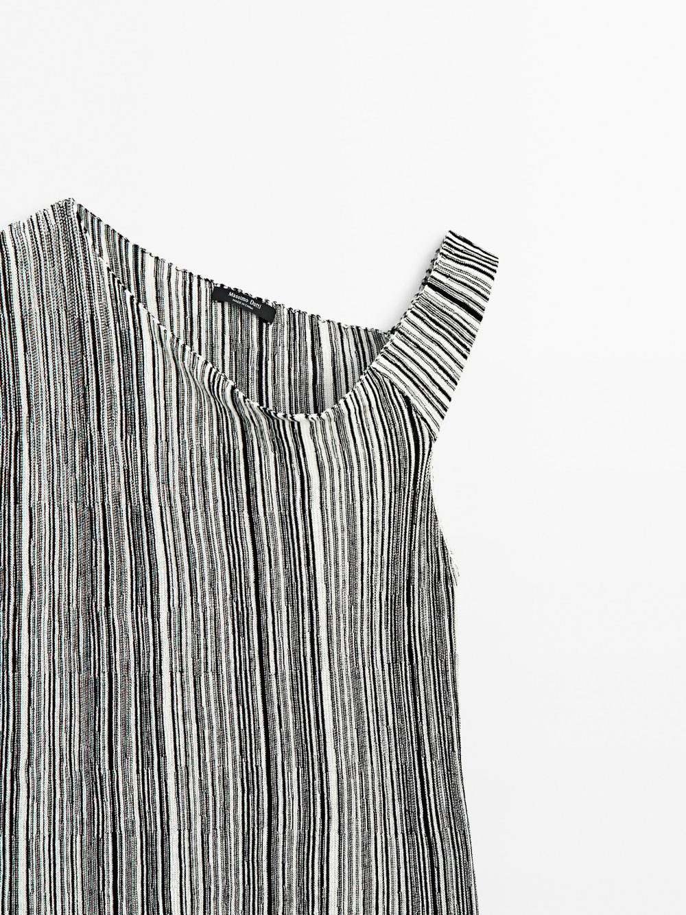 Massimo Dutti Вязаный топ с полосатым узором, черный