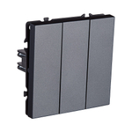 Трехклавишный выключатель 10А/250В Серый  Kollinger Eclipse EC-710GY