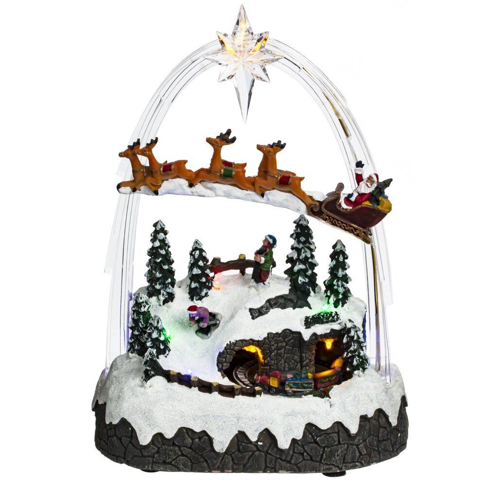 GAEM Фигурка декоративная "Рождество" (4 мелодии, подсвет, движ, 3xAA н/п, +USB), L21 W13 H30 см