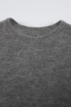 ZARA ПЛАТЬЕ ИЗ 100% ШЕРСТИ, СЕРЫЙ