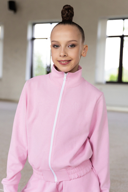 Толстовка укороченная на молнии (черная, розовая, тиффани)