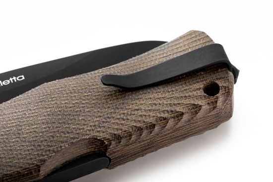 Нож складной Lion Steel M1 B CVG - сталь Sleipner, рукоять - канвас микарта