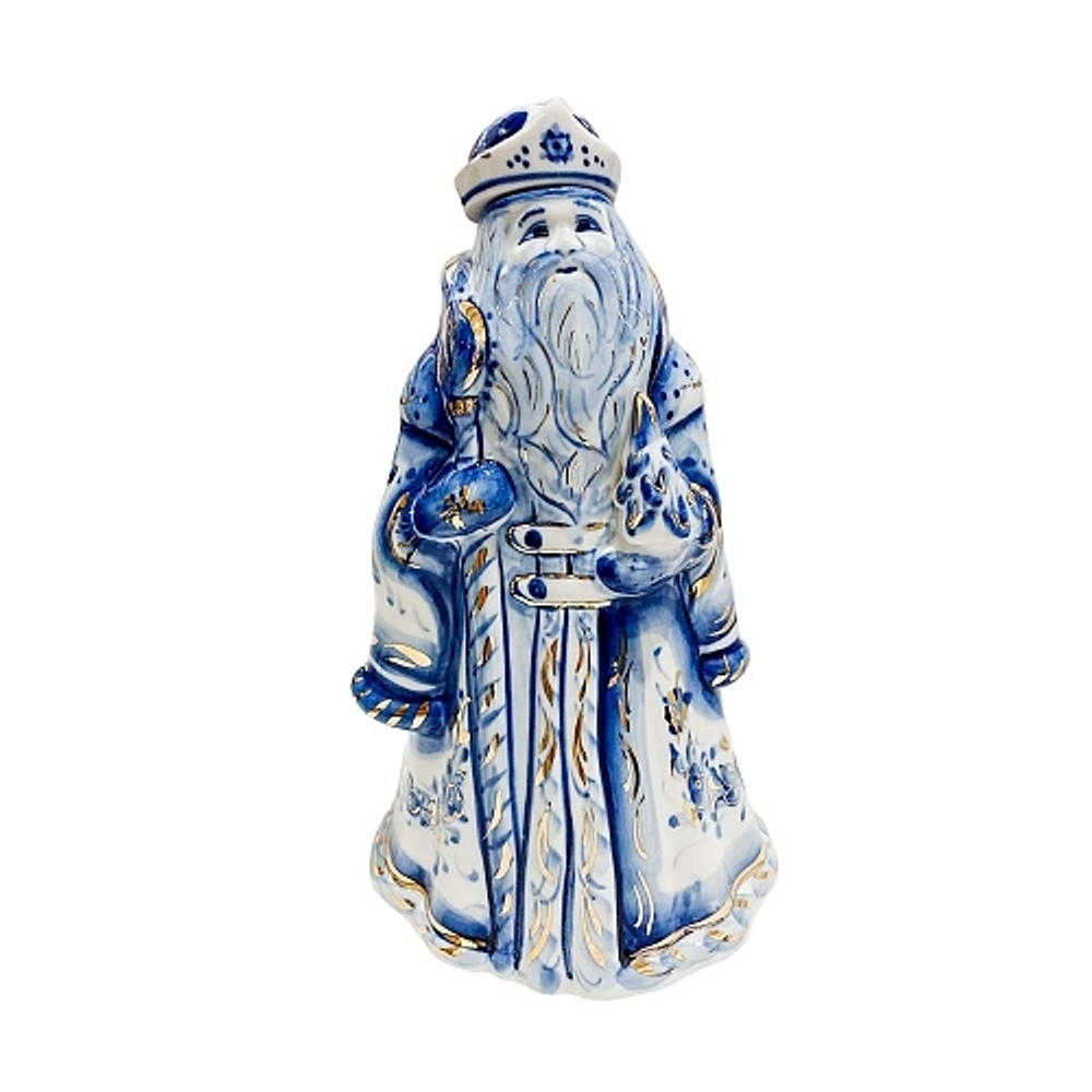 Штоф "Дед Мороз" кобальт с золотом