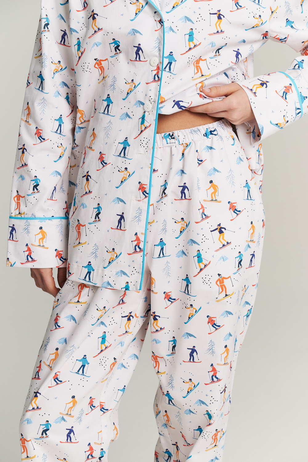 Брюки с кантом из сатина - лыжники