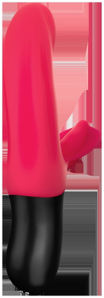 Красный пульсатор с клиторальным лепестком Bi Stronic Fusion - 21,5 см. (Цвет: красный)