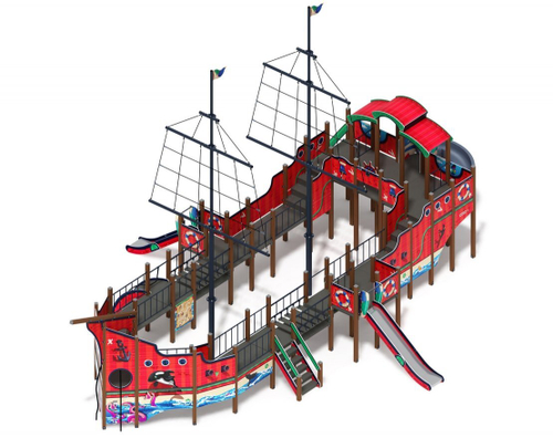 Детский игровой комплекс Флагман (Мульт) (винтовой скат) ДИК 2.03.3.03-10