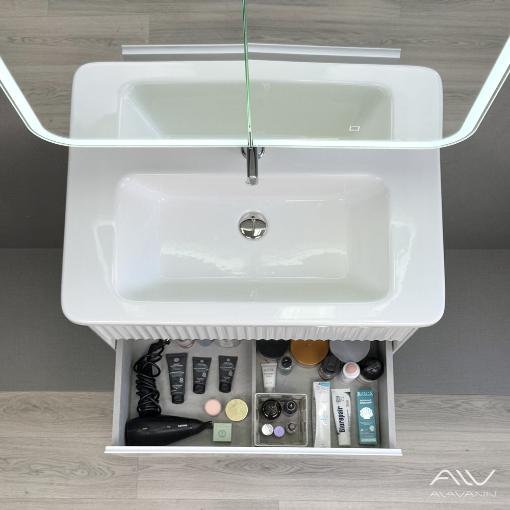 Тумба с раковиной Wave 80 белая