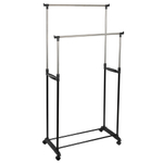 Вешалка напольная 2 перекладины на колесах 78*42*93*168см CR465