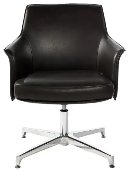 Конференц-кресло БОРДО CF темно-коричневая кожа алюминиевая крестовина