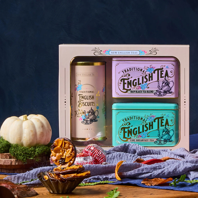 New English Teas Набор чая в пакетиках Vintage Victorian Tea & Biscuits Gift Set 80шт